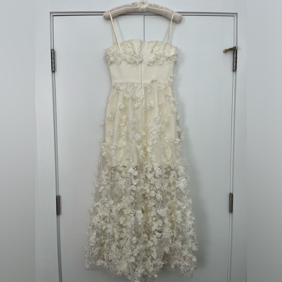 Helsi Audrey Square-Neck Floral Appliqué Sheer Midi Dress - Size XS - Picture 7 of 16